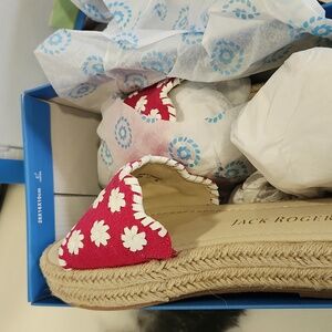 Jack Rogers Palmer Slide Espadrille Magenta/White